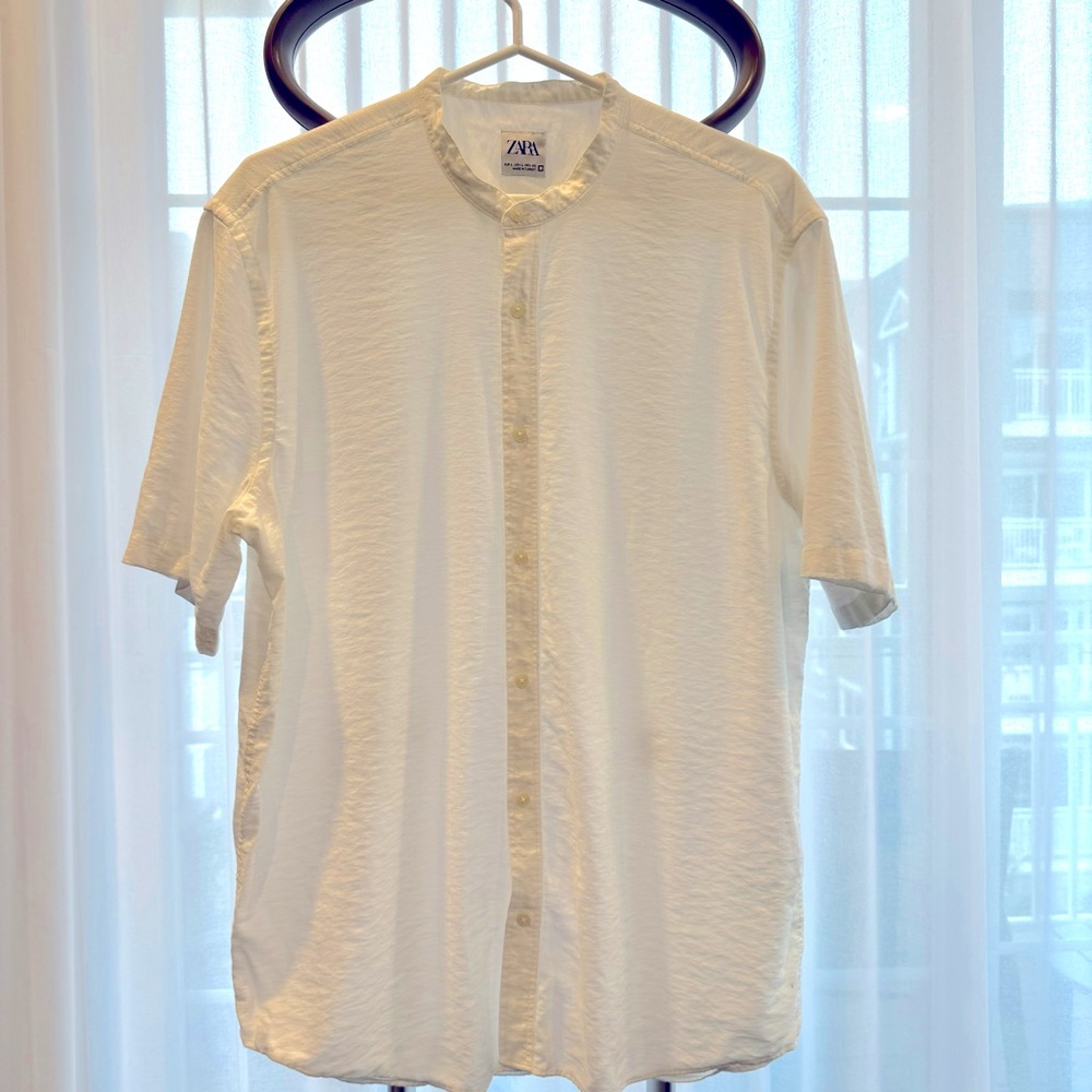 White Short Sleeve Button Shirt